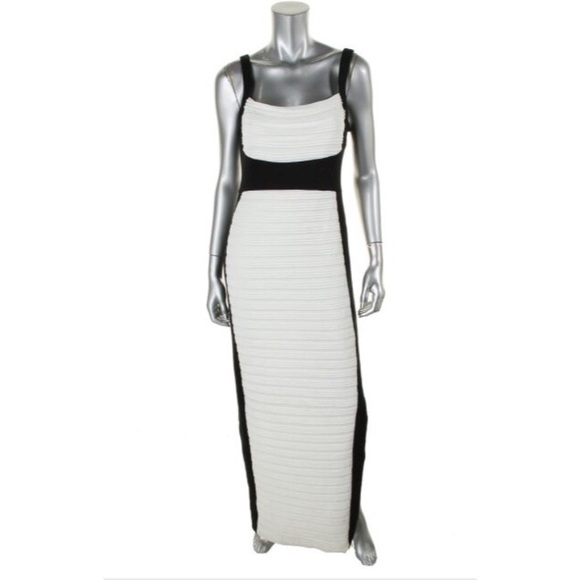 Calvin Klein long black and off-white gown
