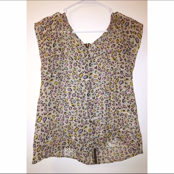 Sheer Colorful Print Top