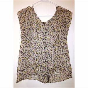 Sheer Colorful Print Top