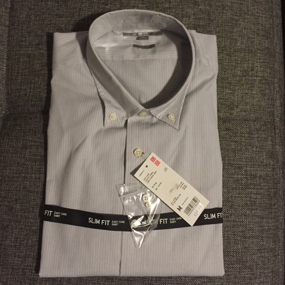 Uniqlo Gray Striped Button Down - Picture 1 of 2