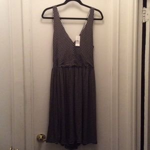 LOFT Navy Stripe Open Back Sundress