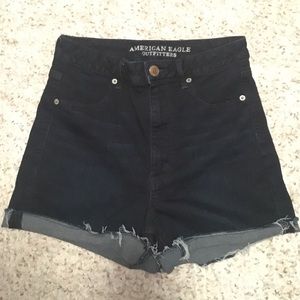 Super Hi-Rise Shortie Dark Wash AEO Shorts