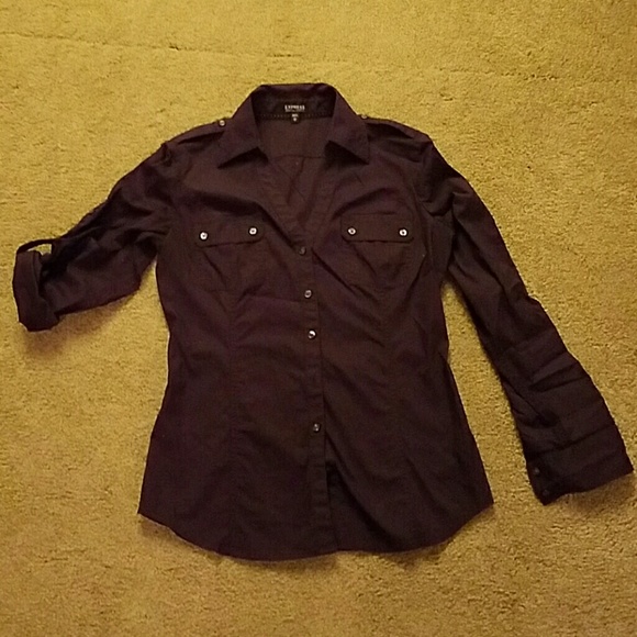 Express button down dress shirt. Dark purple