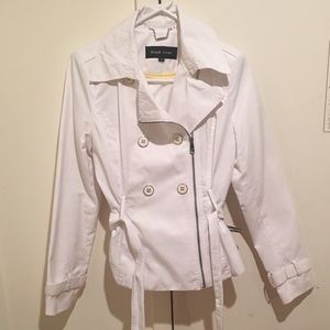 White Short Raincoat by Black Rivet