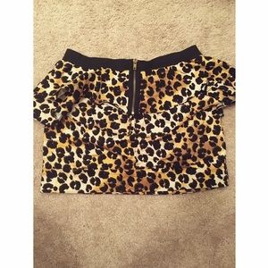 Leopard Print Peplum Mini Skirt