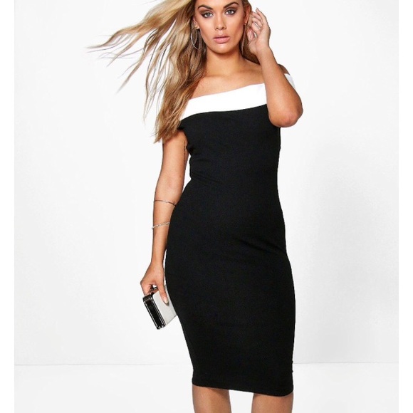 boohoo white plus size dress