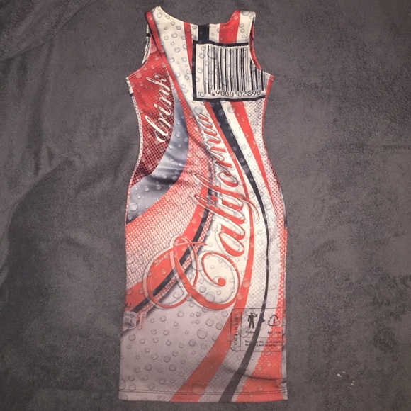 Coca-Cola Themed High Neck Bodycon Mini Dress