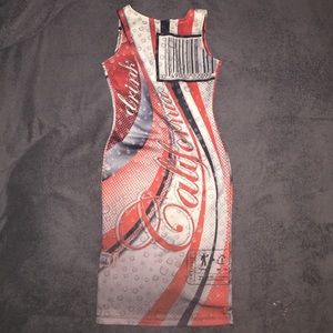 Coca-Cola Themed High Neck Bodycon Mini Dress