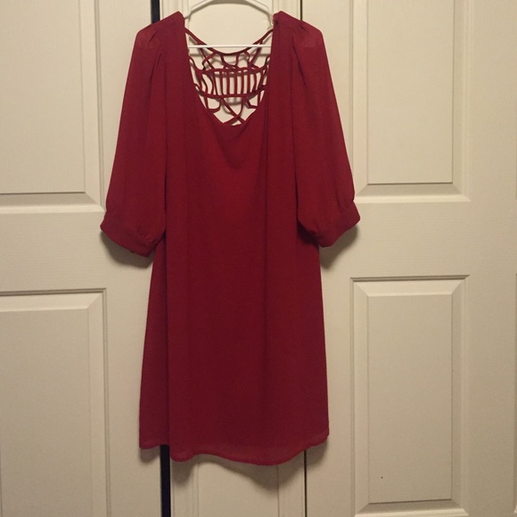 Red long sleeve dress
