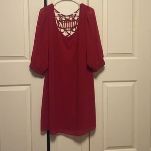 Red long sleeve dress