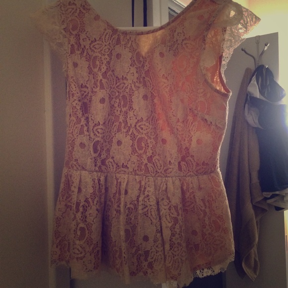 Lace peplum blouse from Anthropologie