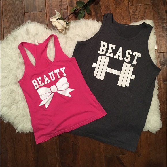 Tops - Matching beauty & beast couples tank tops