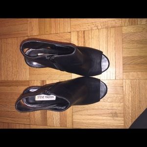 Steve Madden Peep Toe Bootie Leather Heels