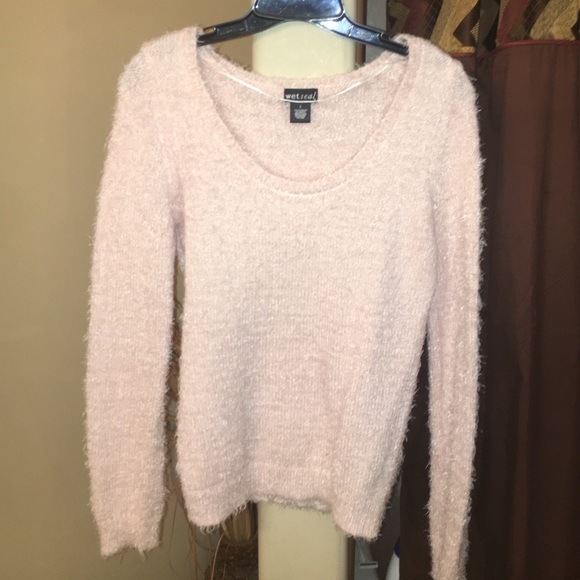 Fuzzy pink sweater!