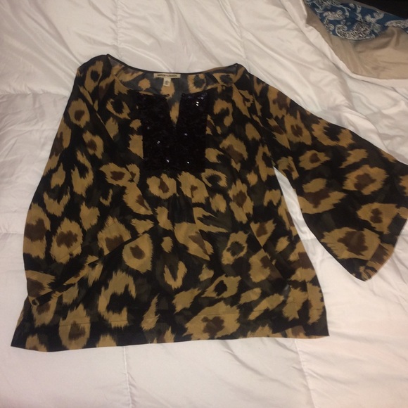 Beautiful black tan and brown blouse