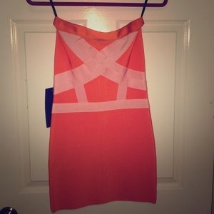 New with tags orange Bebe bandage dress