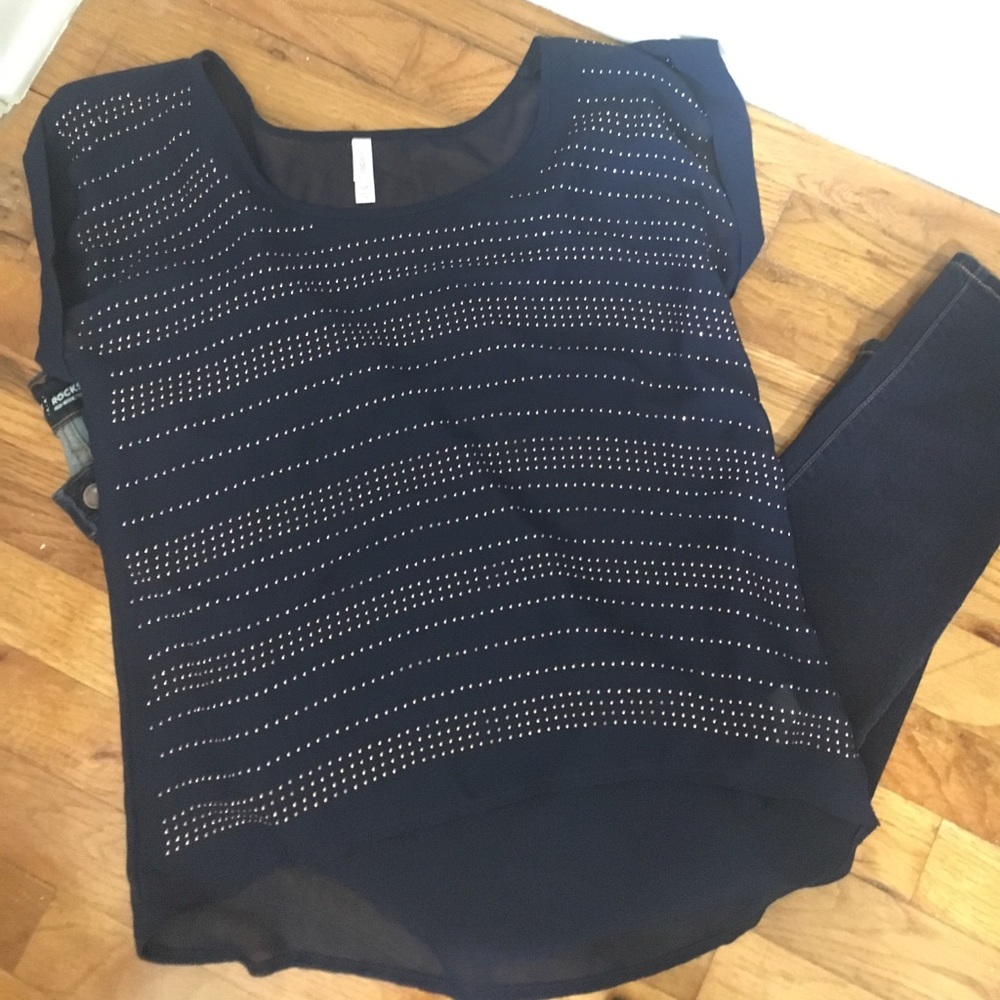 Gold and Navy Top