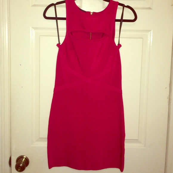 Deep pinkish red Bebe dress. XS