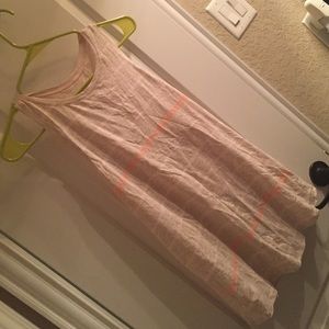 Lululemon Tan & Pink Striped Open-Back Yoga Top