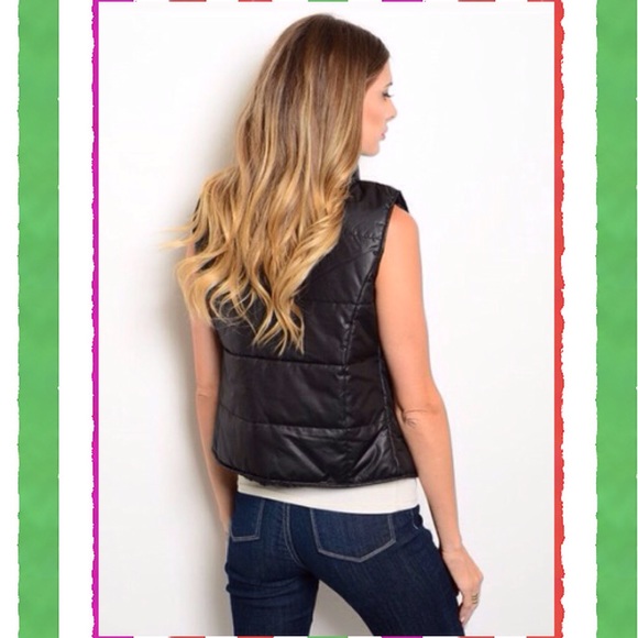 The Megan Black Puffer Vest - Picture 2 of 3