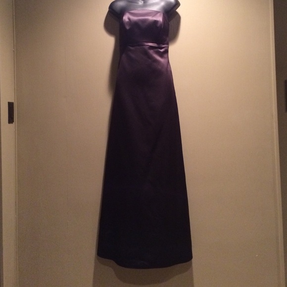 Black A-line empire brides maid dress