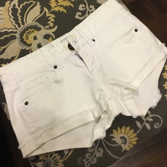 Mossimo white jean shorts.