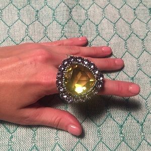 Noir statement ring, size 6