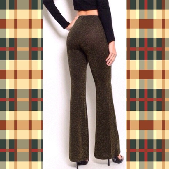 Stretch Glitter Gold Pants - Picture 2 of 7