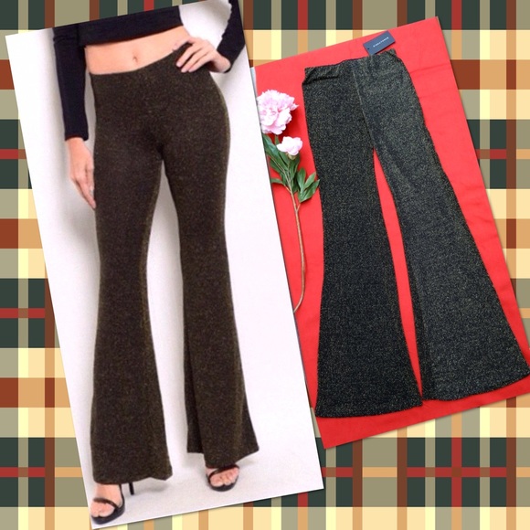 Stretch Glitter Gold Pants - Picture 3 of 7