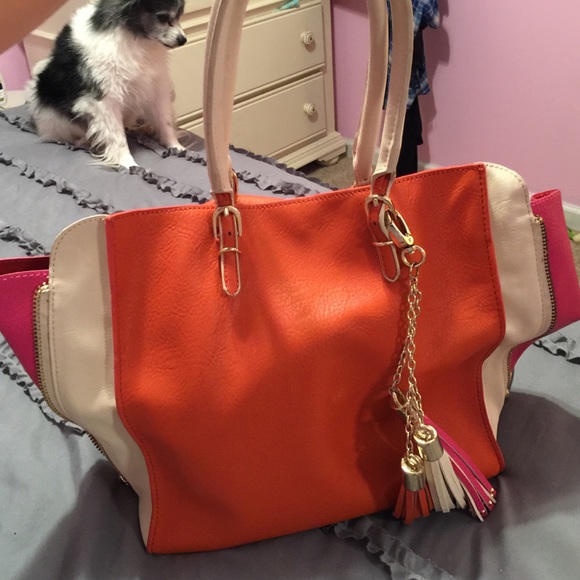 Big Buddha pink & orange handbag