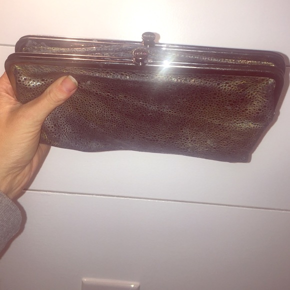 Gold Metallic Hobo Wallet