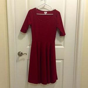NWOT Lularoe Nicole dress in burgundy