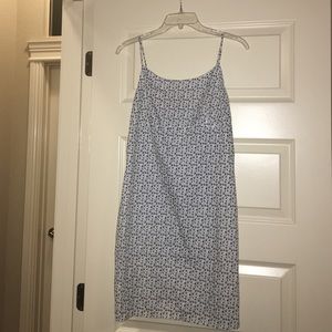 Princess cut sundress with blue flower pattern