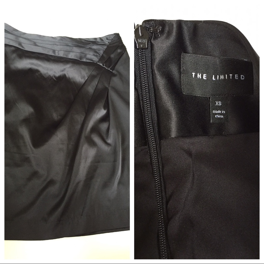 The Limited Satin Black Pencil Skirt