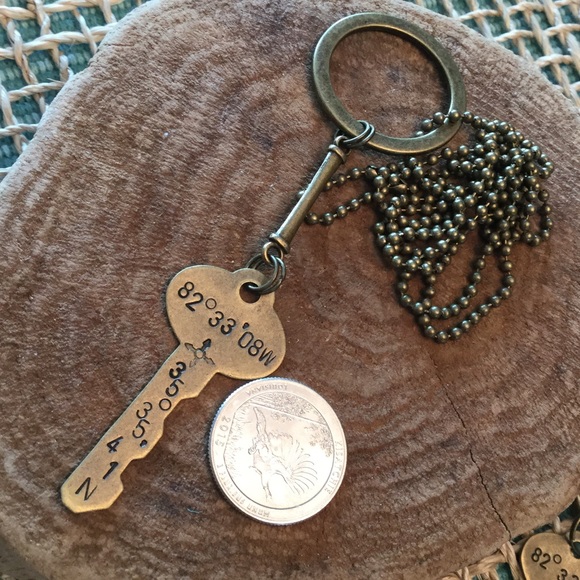 ✨Custom✨Longitude & Latitude✨Brass Key🗝 - Picture 4 of 8