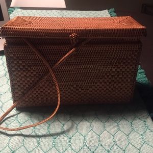 Woven square bag with strap