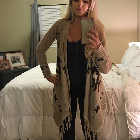 Western Print Drape Sweater