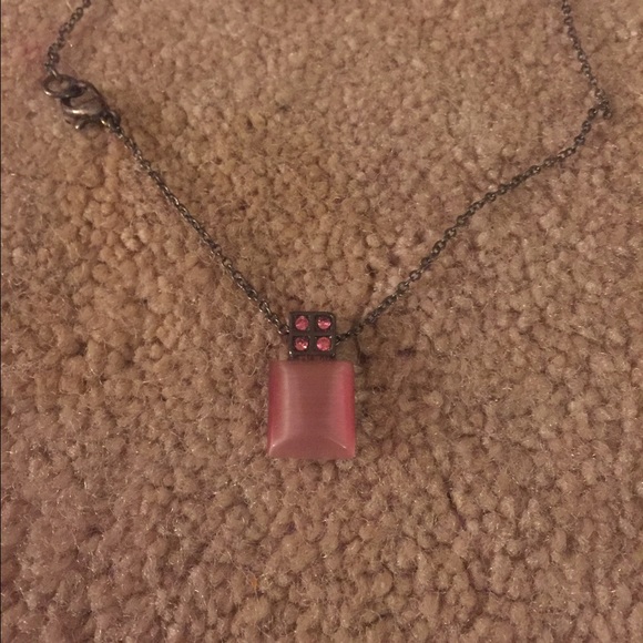 Pink necklace and earrings