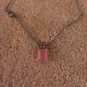 Pink necklace and earrings