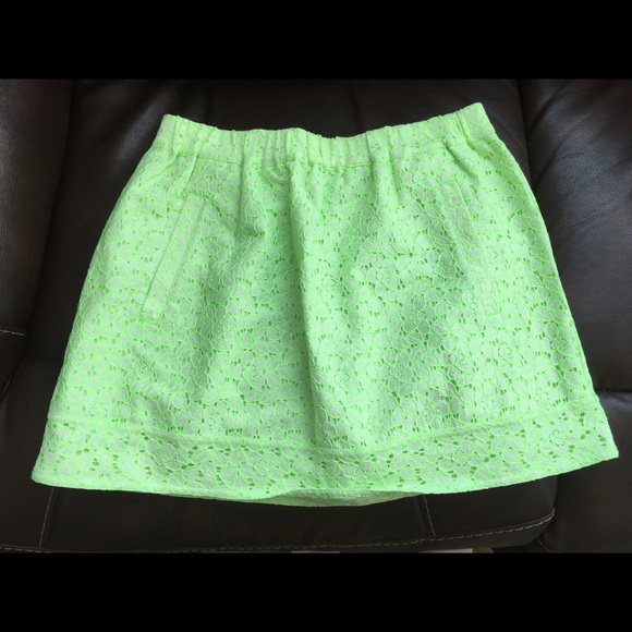 J Crew Skirt in Neon Green