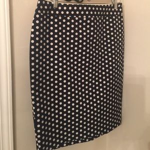 Black & White Polka Dot Pencil Skirt