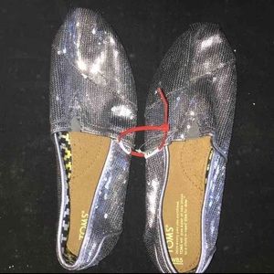 Dark Gray Glitter Toms