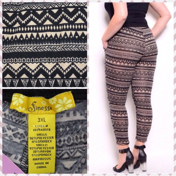 Tribal Print Joggers Legging PLUS SIZE 3XL. - Picture 4 of 4