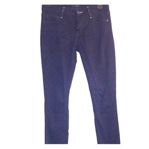 MOTHER Skinny Navy Jeans - subtle flower pattern