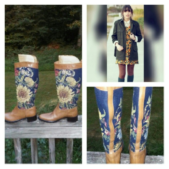 Vintage tapestry boots Italian