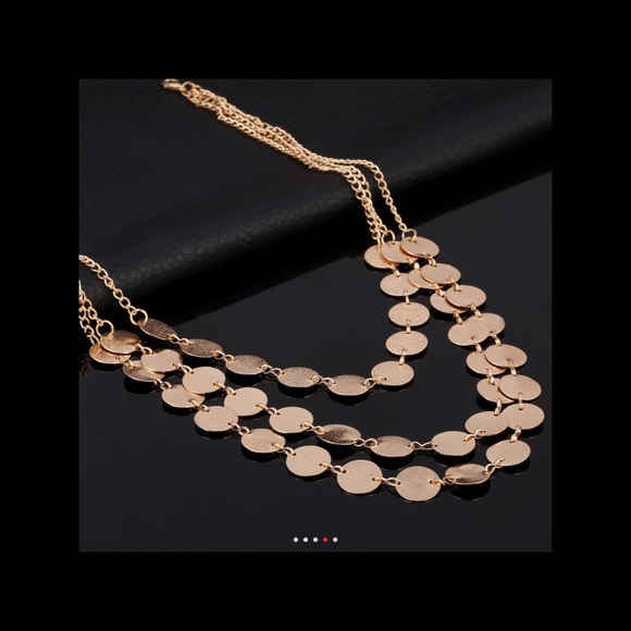 Gold choker boho neckalce - Picture 2 of 4