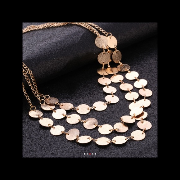 Gold choker boho neckalce - Picture 3 of 4