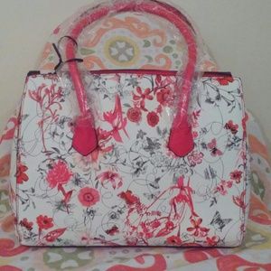 Dasein Floral Kiss-Lock Compartment Satchel