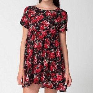 American Apparel Rose Printed Babydoll Dress