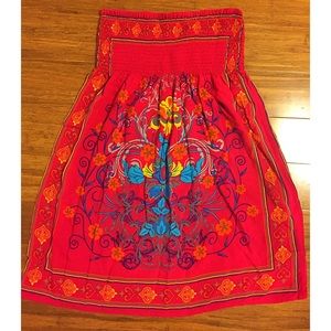 Colorful Floral Strapless Forever 21 Dress -Medium